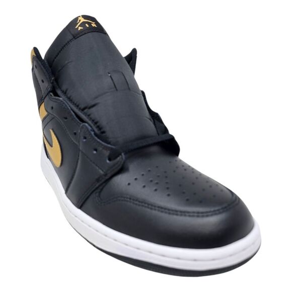 Nike Air Jordan 1 Mid Black Metallic Gold White DQ8426-071 Men's Size 12 - Picture 2 of 10
